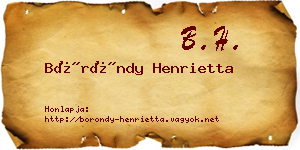 Böröndy Henrietta névjegykártya
