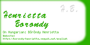 henrietta borondy business card