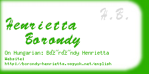 henrietta borondy business card